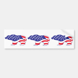 Autocollant De Voiture Grizzly patriotique