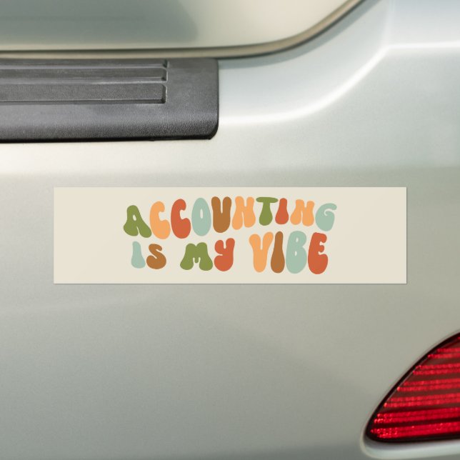 Autocollant De Voiture Groovy 1970s Accounting Is My Vibe, Accountant (En voiture)