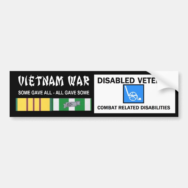 AUTOCOLLANT DE VOITURE GUERRE DE VIETNAM - VÉTÉRINAIRE HANDICAPÉ - COMBAT (Devant)