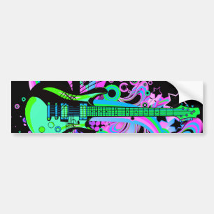 Autocollant De Voiture Guitare sauvage (noir)
