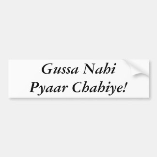 Autocollant De Voiture Gussa Nahi Pyaar Chahiye