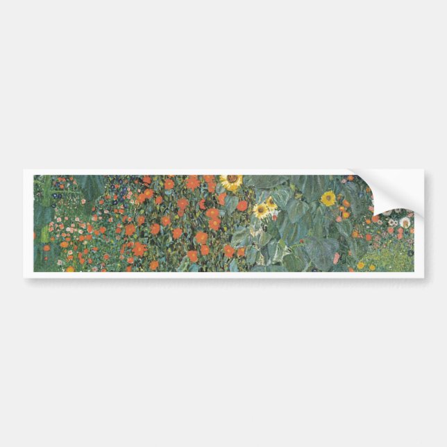 Autocollant De Voiture Gustav Klimt - fleurs de tournesols de jardin de (Devant)