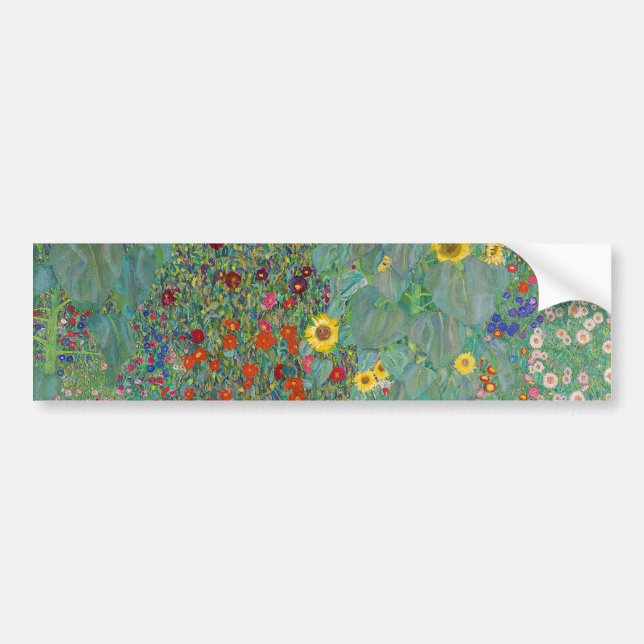 Autocollant De Voiture Gustav Klimt - Jardin de campagne avec tournesols (Devant)