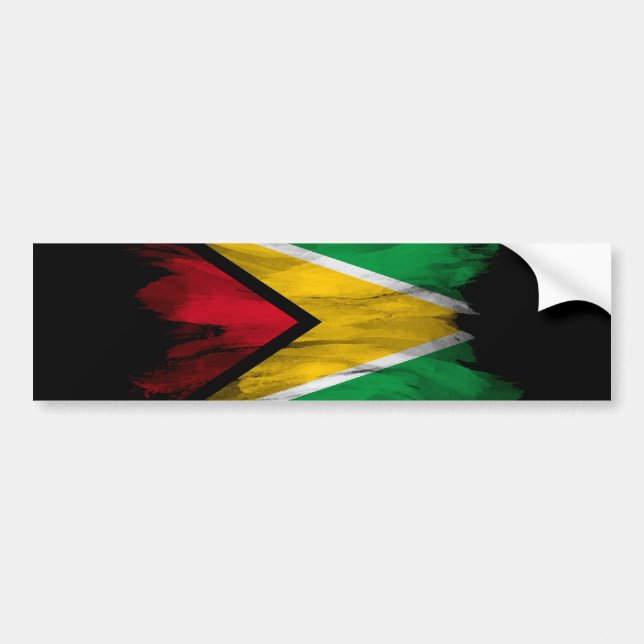 Autocollant De Voiture Guyana flag brush stroke, national flag (Devant)