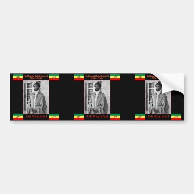 Autocollant De Voiture Haile Selassie le lion de Judah, Jah Rastafari (Devant)