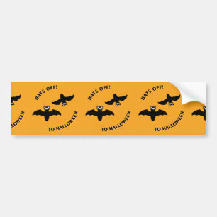 Autocollant De Voiture Halloween Bats Orange