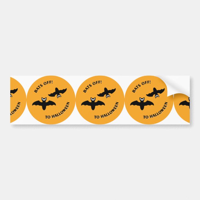 Autocollant De Voiture Halloween Bats Orange (Devant)