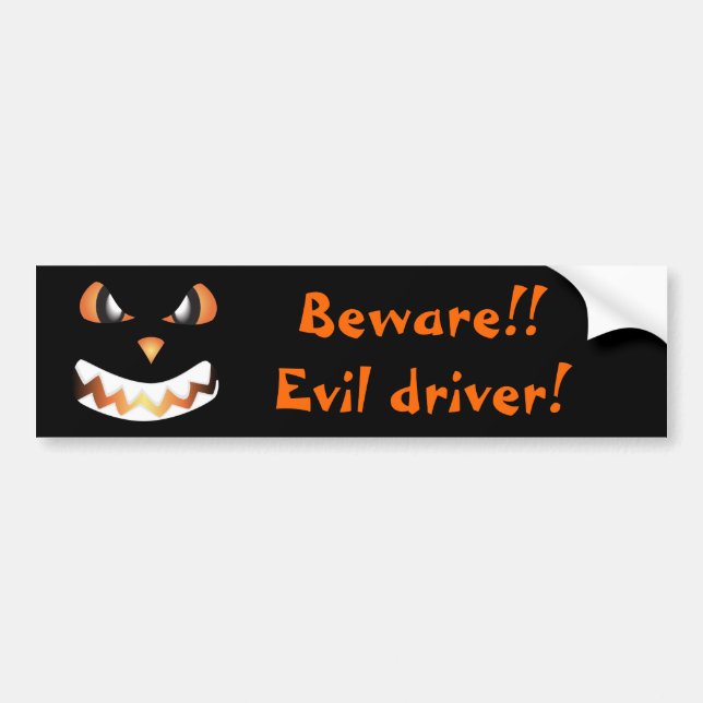 Autocollant De Voiture Halloween faces Evil driver ! (Devant)