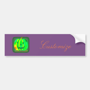 Autocollant De Voiture Halloween Thunder_Cove de Jack vert o-lantern