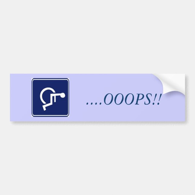 Autocollant De Voiture handicap,….OOOPS ! ! (Devant)