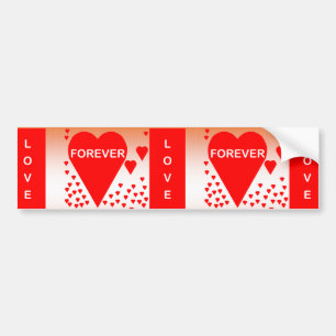 Autocollant De Voiture Happy Valentine's Day Text Forever Love Hearts Red