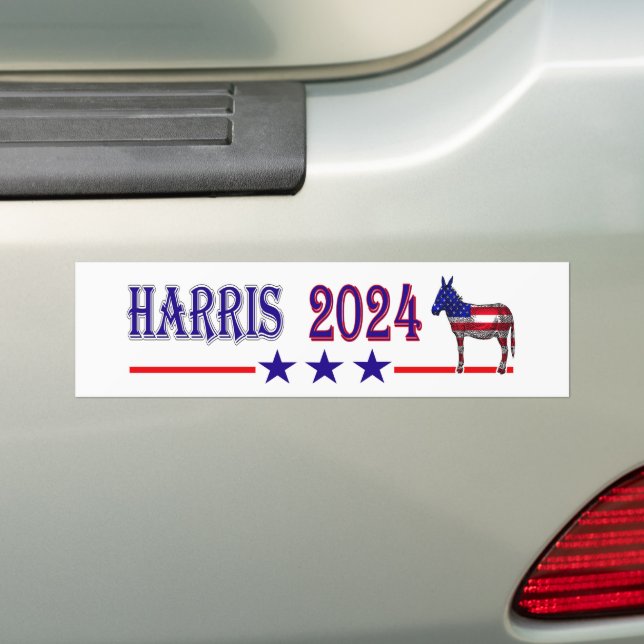 Autocollant De Voiture Harris 2024 Pour Président Démocrate Donkey USA Dr (En voiture)