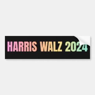 Autocollant De Voiture Harris Walz 2024 Rainbow