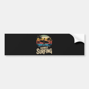 Autocollant De Voiture Hawaii Surf Rétro - Surfeur Rétro de Plage au Couc