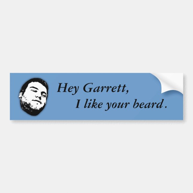 Autocollant De Voiture Hé Garrett… ADHÉSIF POUR PARE-CHOCS (Devant)