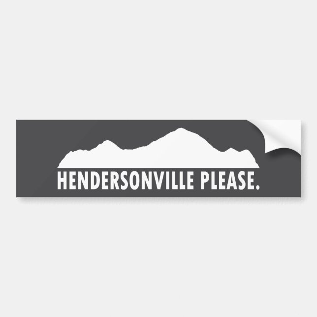 Autocollant De Voiture Hendersonville Caroline du Nord S'il vous plaît (Devant)