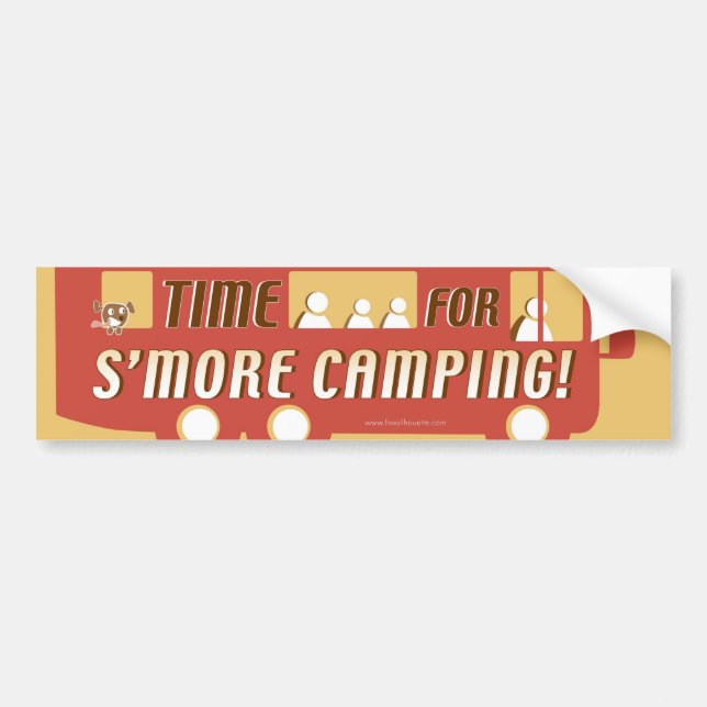 Autocollant De Voiture "Heure pour le camping de s'more ! " (Devant)