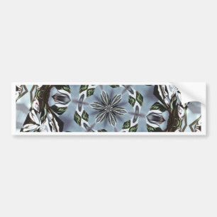 Autocollant De Voiture Hexagone de feuilles de jungle et de fleurs tropic