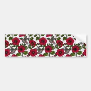 Autocollant De Voiture Hibiscus et colibris