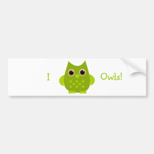 Autocollant De Voiture Hibou vert