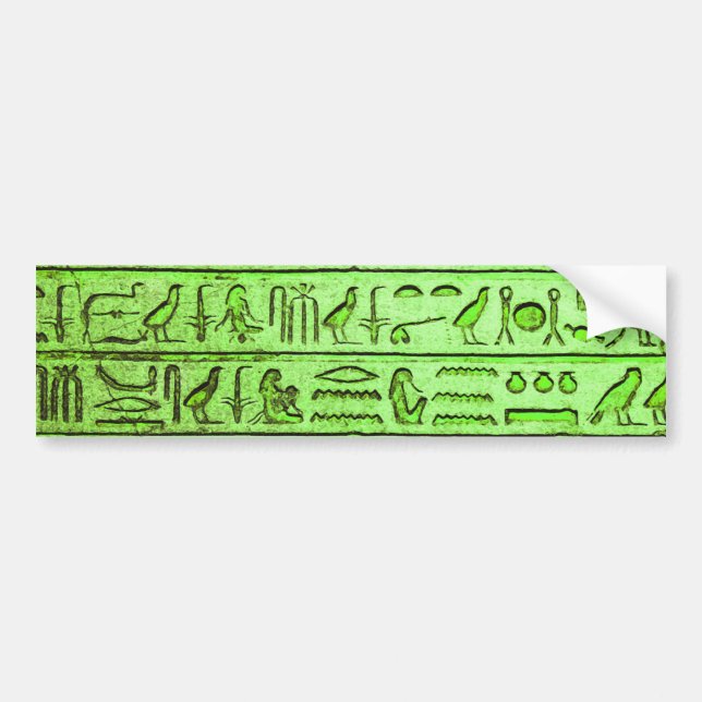 Autocollant De Voiture Hiéroglyphes égyptiens anciens Vert (Devant)