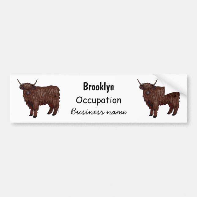 Autocollant De Voiture Highland cow (Devant)