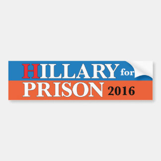 Autocollant De Voiture "Hillary adhésif pour pare-chocs pour prison 2016"