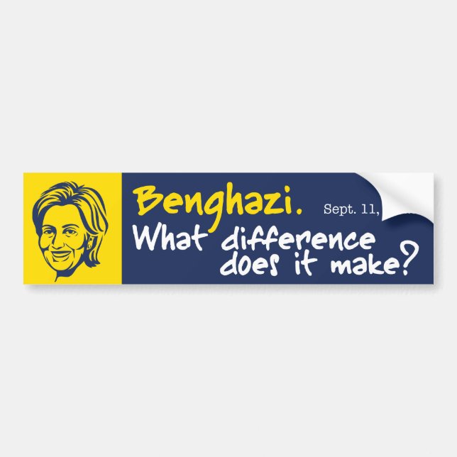 Autocollant De Voiture Hillary/Benghazi 1 (Devant)