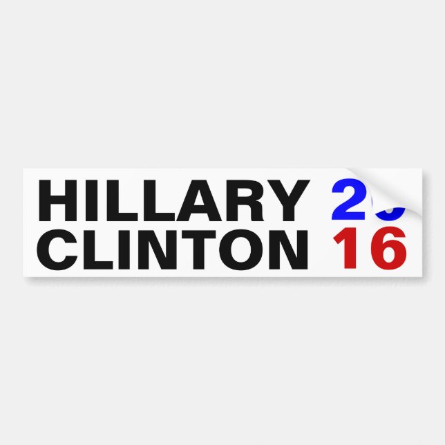 AUTOCOLLANT DE VOITURE HILLARY CLINTON 2016 (Devant)