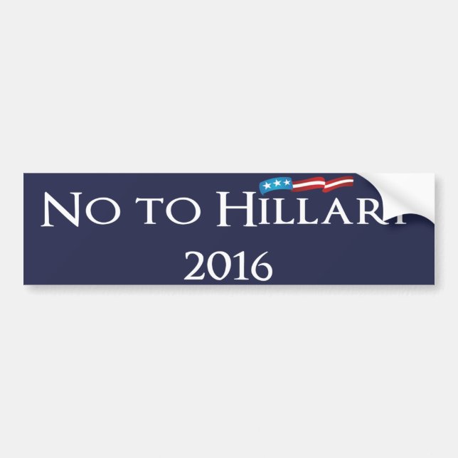 Autocollant De Voiture Hillary Clinton - non à Hillary 2016 (Devant)