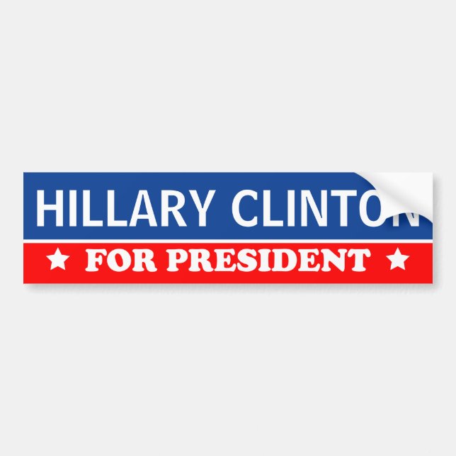 Autocollant De Voiture Hillary Clinton pour le président 2016 (Devant)