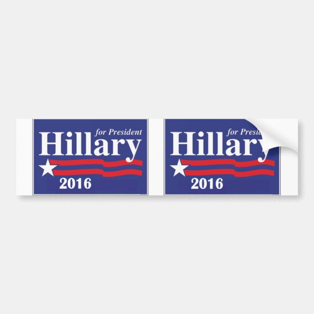 Autocollant De Voiture Hillary Clinton pour le président 2016 - 2 dans 1 (Devant)