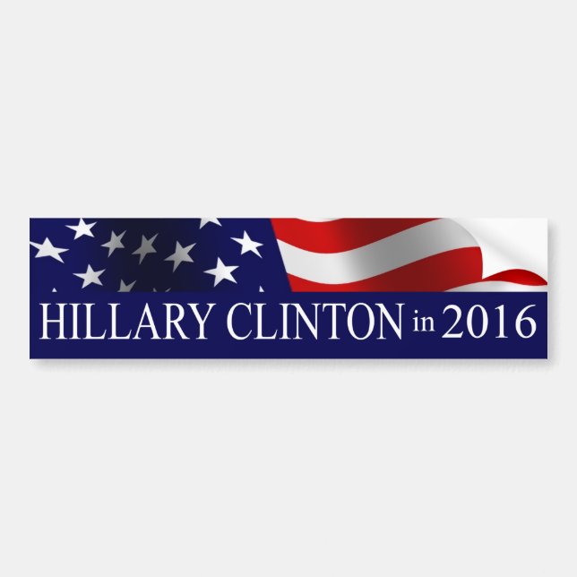 Autocollant De Voiture Hillary Clinton Présidente 2016 (Devant)