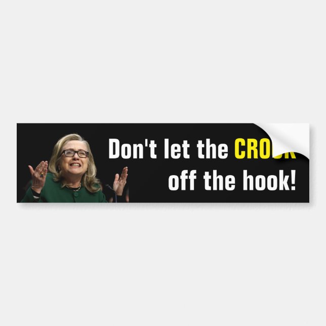 Autocollant De Voiture Hillary tordue - ne laissez pas l'escroc outre du (Devant)