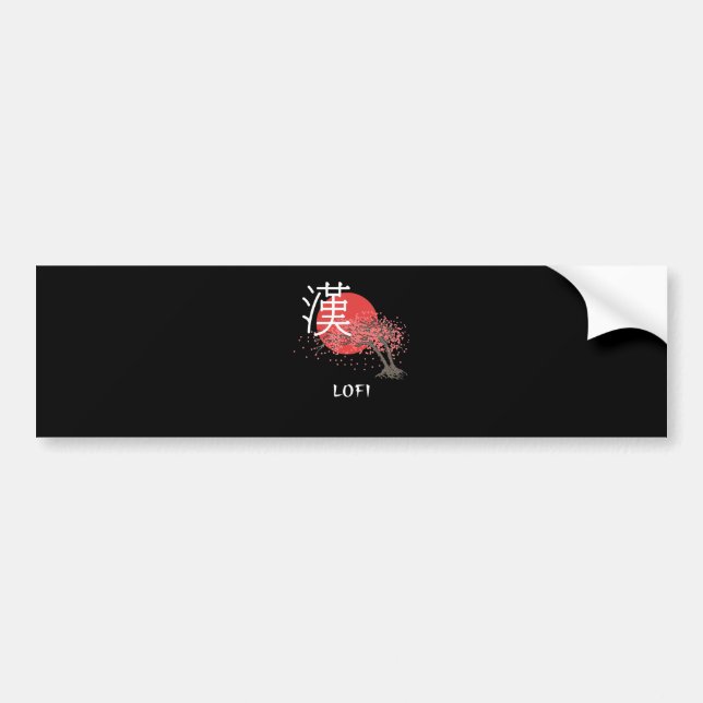Autocollant De Voiture Hip hop japonais Lofi Kanji Cherry Blossom Lofi (Devant)
