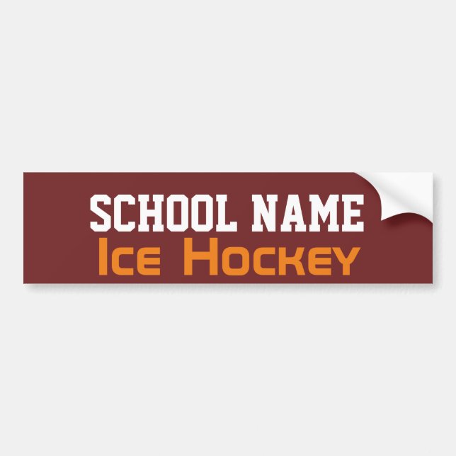 Autocollant De Voiture Hockey sur glace - Créez votre propre esprit scola (Devant)