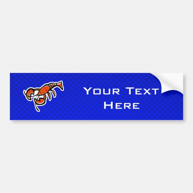 Autocollant De Voiture Homard ; Bleu (Devant)