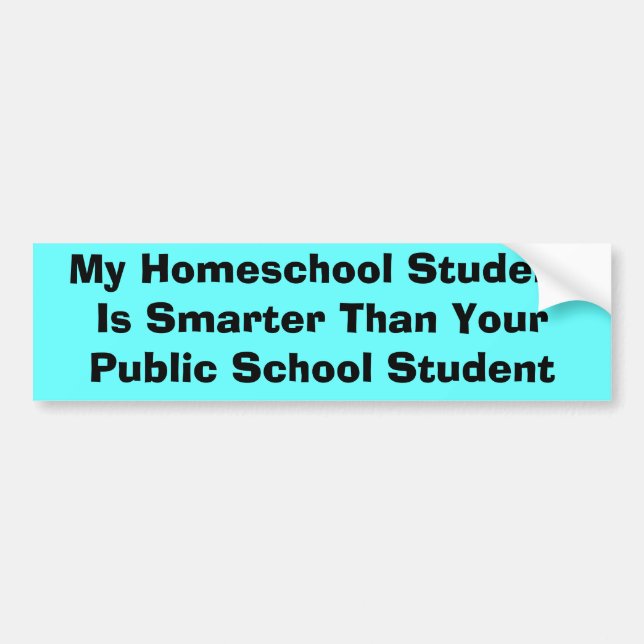 Autocollant De Voiture Homeschool contre l'école d'Etat (Devant)