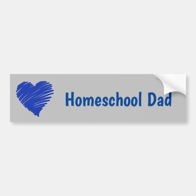 Autocollant De Voiture Homeschool Papa coeur bleu (Devant)