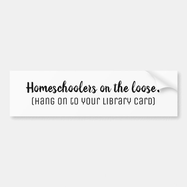 Autocollant De Voiture Homeschoolers sur l'autocollant de pare-chocs blan (Devant)