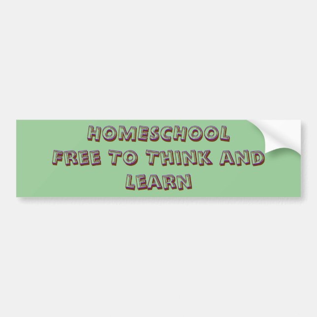 Autocollant De Voiture HOMESCHOOLFree à penser et apprendre, (Devant)