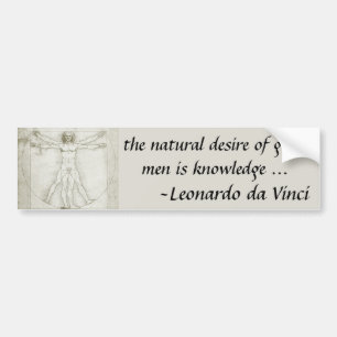 Autocollant De Voiture Homme vitruvien par Leonardo da Vinci