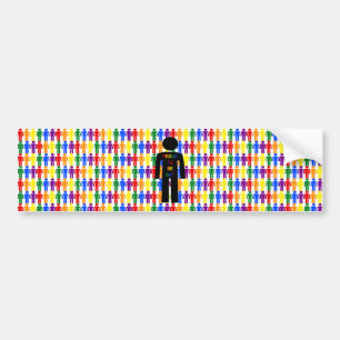 Autocollant De Voiture Hommes gays LGBTQ Silhouette et arc-en-ciel