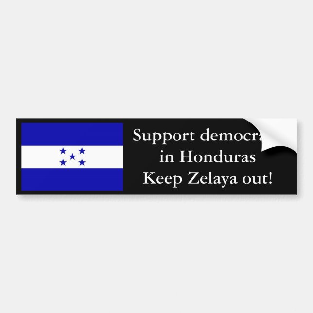 Autocollant De Voiture HondurasFlag, démocratie de soutien dans (Devant)