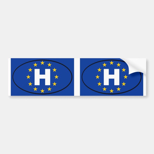 Autocollant De Voiture Hongrie - H - Ovale de l'Union européenne (Devant)
