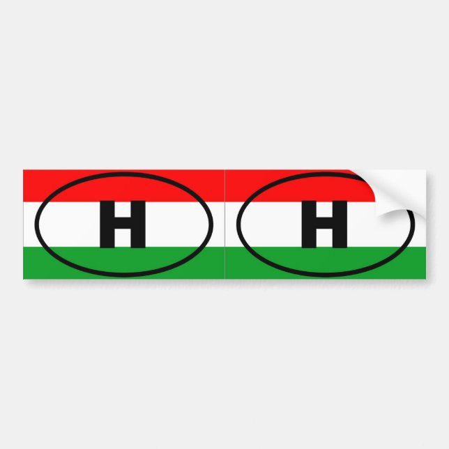 Autocollant De Voiture Hongrie - H - ovale européen (Devant)