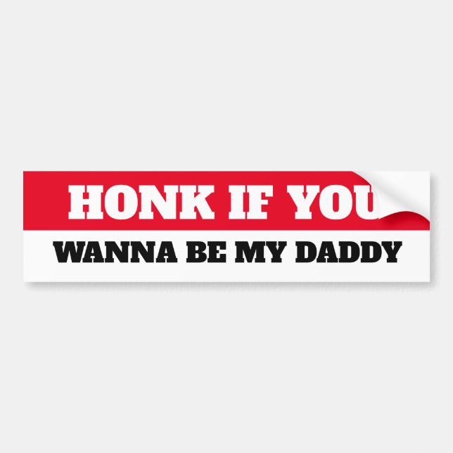 AUTOCOLLANT DE VOITURE HONK SI TU VEUX ÊTRE MON JOUR (Devant)