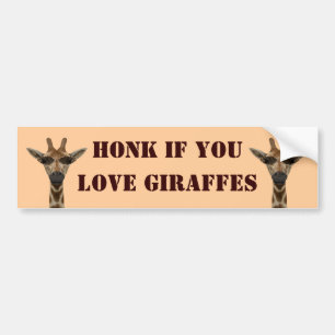 Autocollant De Voiture Honk Si Vous Aimez Les Giraffes