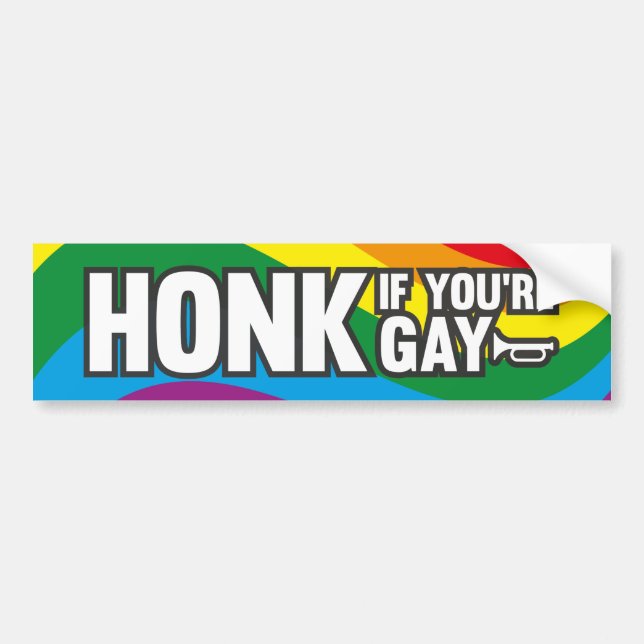 Autocollant De Voiture Honk Si vous êtes gay (Devant)