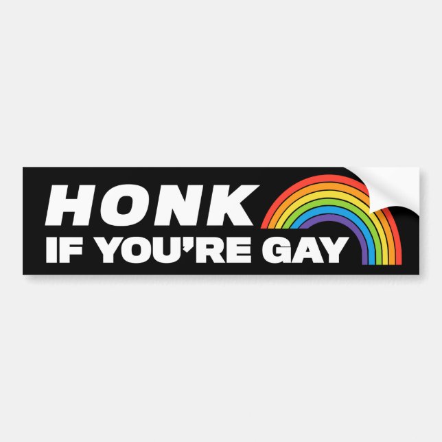 Autocollant De Voiture Honk Si vous êtes gay LGBTQ (Devant)